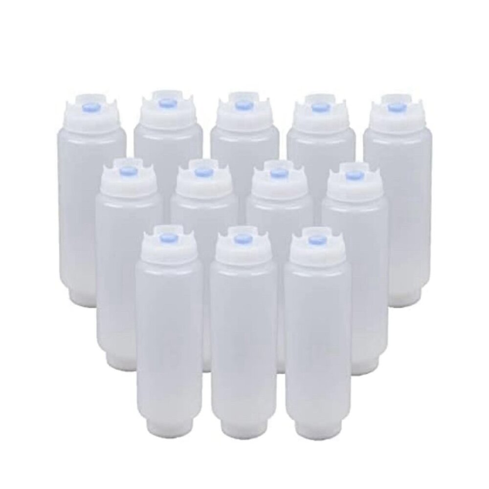 FIFO Squeeze Bottle Refillable 16 oz Blue Tip (12 Pack)